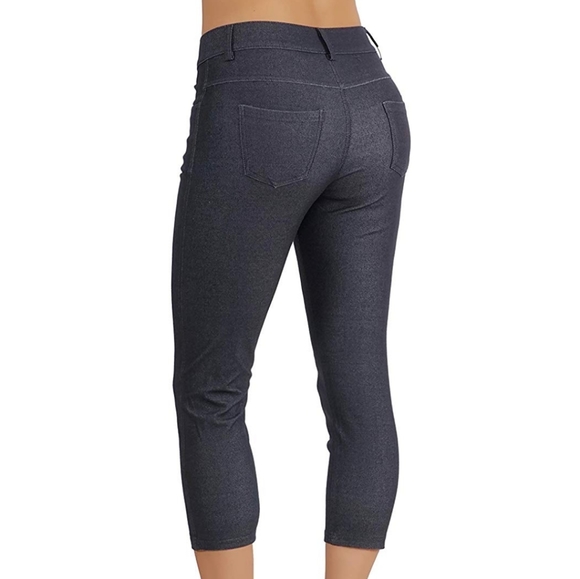 Jean Look Cotton Blend Jeggings Tights Slimming - Picture 2 of 4